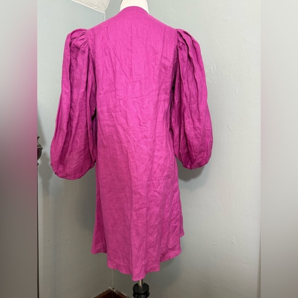 Adriana Degreas Brazil Solid Shirt Voluminous Sleeves And Knot Coverup Swim - Picture 4 of 6